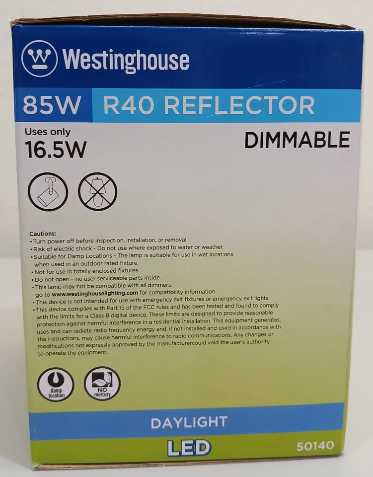 WESTINGHOUSE 16.5W LED DIMMABLE R40 REFLECTOR DAYLIGHT #50140 - Image 4 of 4