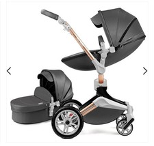 Hot Mom 2-in-1 Baby Stroller Grey with 360° ...