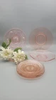 1930s Set of  7 Pink Depression Glass Dessert Plates