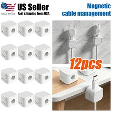 12Pcs Magnetic Cable Clips Cord Holder, Under Desk Cable Management Lot