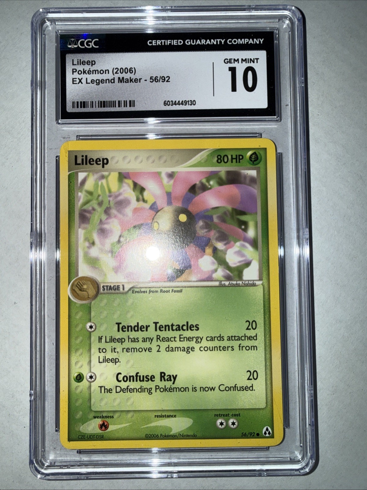 Lileep 56/92 Legend Maker Regular CGC 10 Gem Mint