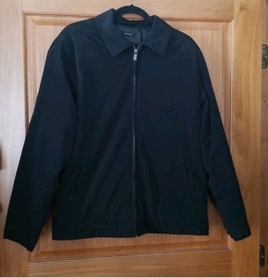 Mens Black Claiborne Polytech Jacket Size Medium Classic Water Resistant
