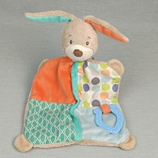 TOPOMINI Ernstings Family HASE ❤️ Beißring Orange Grün Schmusetuch Schnuffeltuch