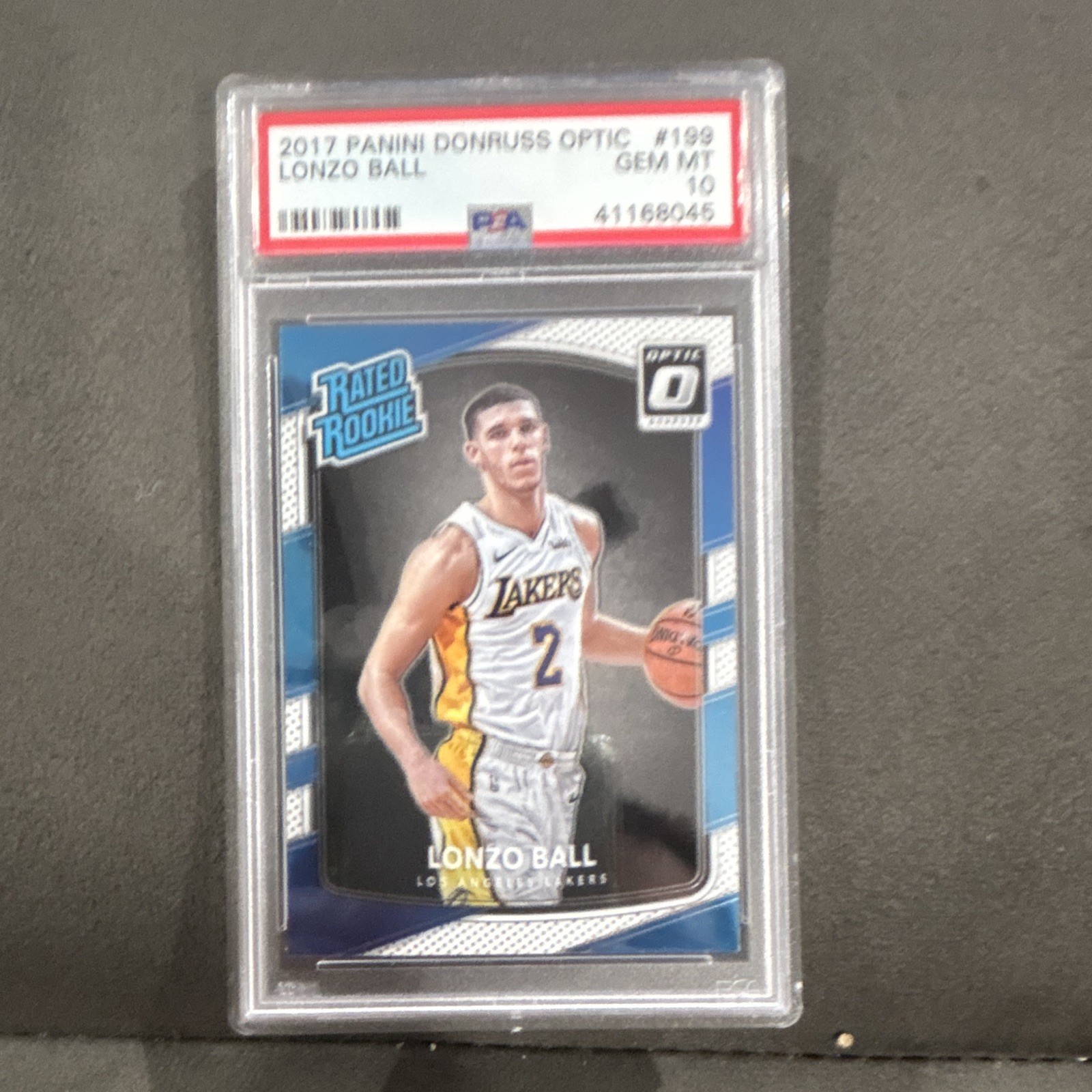 Panini 2017-18 Donruss Optic Rated Rookie Lonzo Ball #199 PSA 10 Lakers