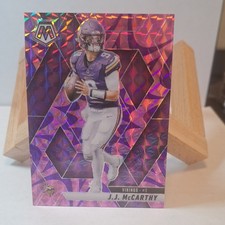 Panini Mosaic J.J. McCarthy #195 Purple Mosaic Prizm Minnesota Vikings Football