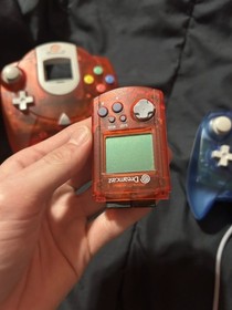Sega Dreamcast Red and Blue Controller With Matching VMU Great Condition