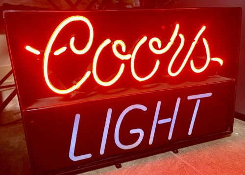 Vintage Coors Light Neon Sign 1993 Beer Brewing - Working Condition