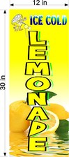 PAIR OF 12" X 30" VINYL BANNERS ICE COLD LEMONADE