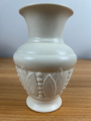 Rookwood Art Pottery 1935 White Vase #6416 Leaf Paneled Art Deco