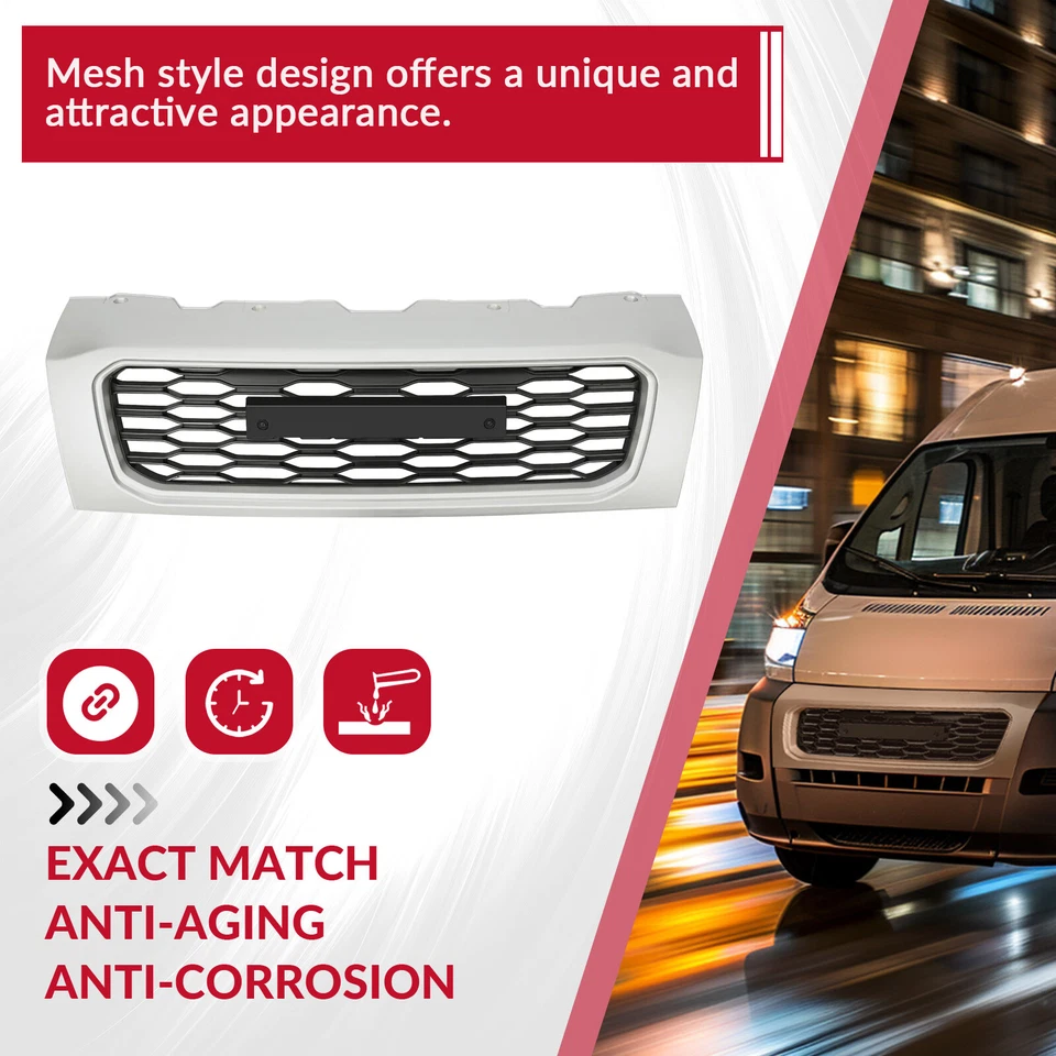 Rejilla de parachoques delantera cromada para Ram Promaster 1500 2500 3500 2019-2022 6RD01SZ0AA Foto 4 de 4