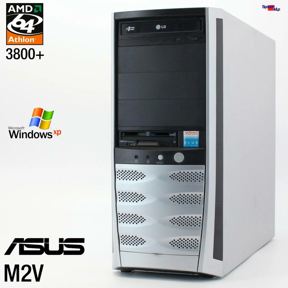 AMD ATHLON 64 3800+ COMPUTER PC ASUS M2V PARALLEL WINDOWS XP GEFORCE 7300 SPDIF