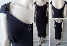 NWT $92 Evan Picone! Jeweled Elegant Sheer Sleeve Evening Black Dress, Size 10