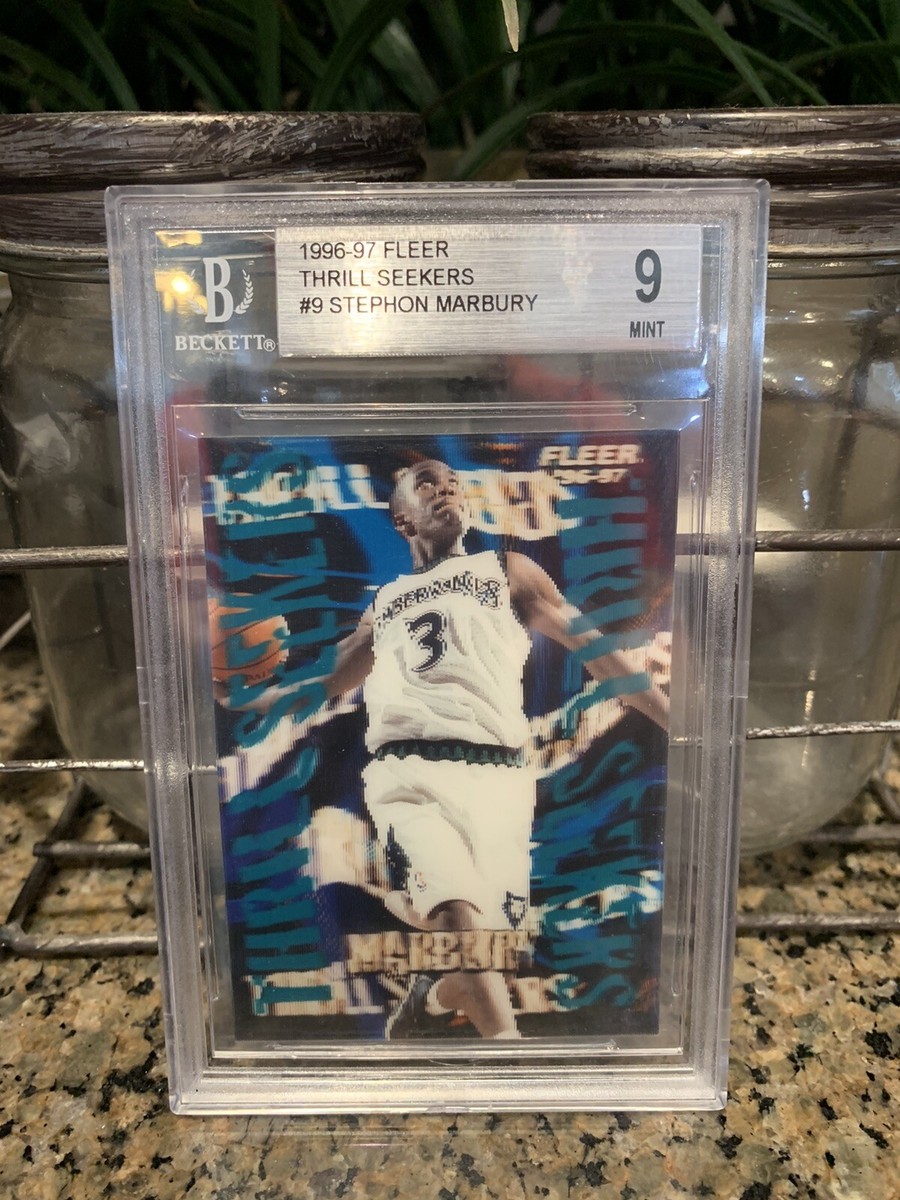 1996-97 Fleer Thrill Seekers Stephon Marbury RC ROOKIE BGS 9 