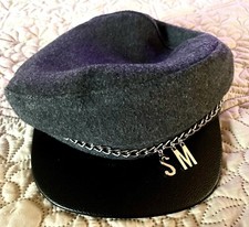 STEVE MADDEN Hat Grey W/Silver SM Chain & Bla...