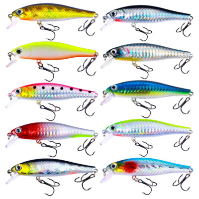 10PCS Lot Fish Bait Minnow Fishing Lure Hook Tackle