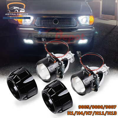 2X 2.5'' LHD H1 Bi-Xenon HID Projector Lens Mini Retrofit Kit for Headlight H4 H7