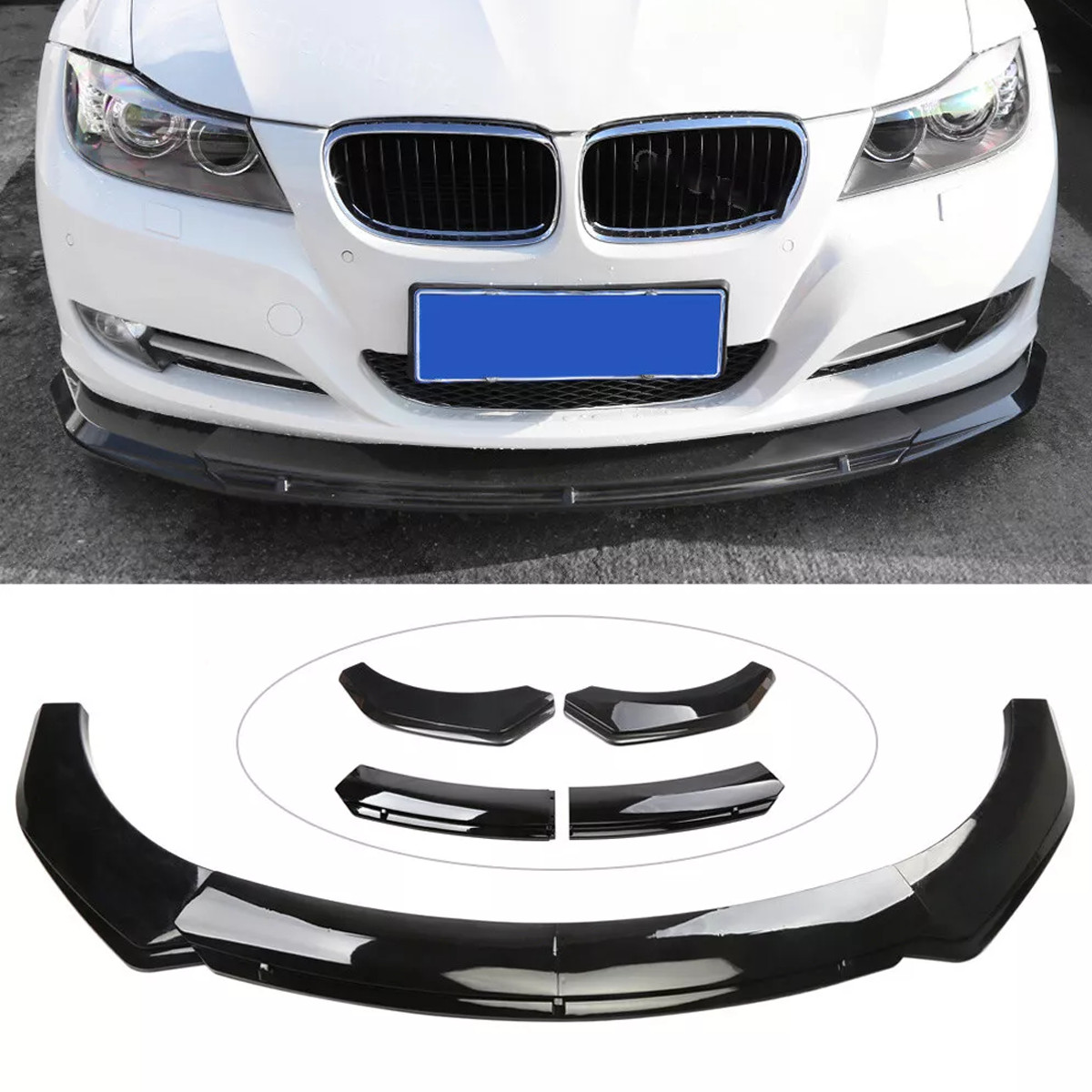 Glossy Front Lower Bumper Lip Splitter Spoiler +Side Skirt For Kia Optima 2010