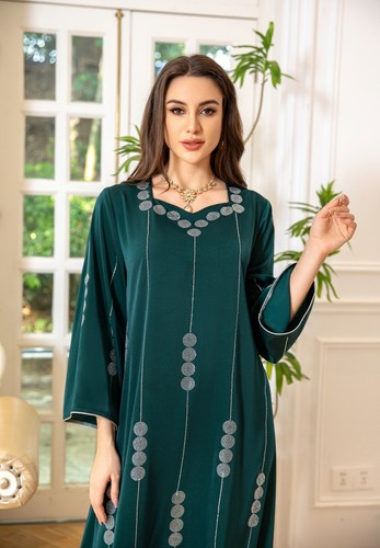 Dubai Muslim Long Maxi Dress Women Kaftan Turkey Islamic Robes Modest Dresses - Picture 31 of 75
