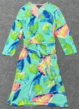 Bold Elements Cut To Curve A Line Dress Womens M Multicolor Floral Stretch New