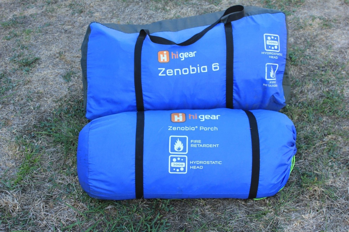 Large 6-Berth Tunnel Tent Hi Gear Zenobia with Porch and Sun Canopy,  Excellent