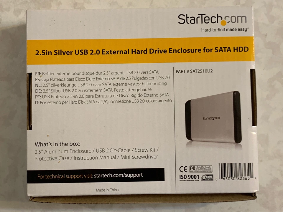 NEW StarTech SAT2510U2 Silver 2.5-in USB 2.0 External SATA Hard Drive Enclosure - Image 4 of 4