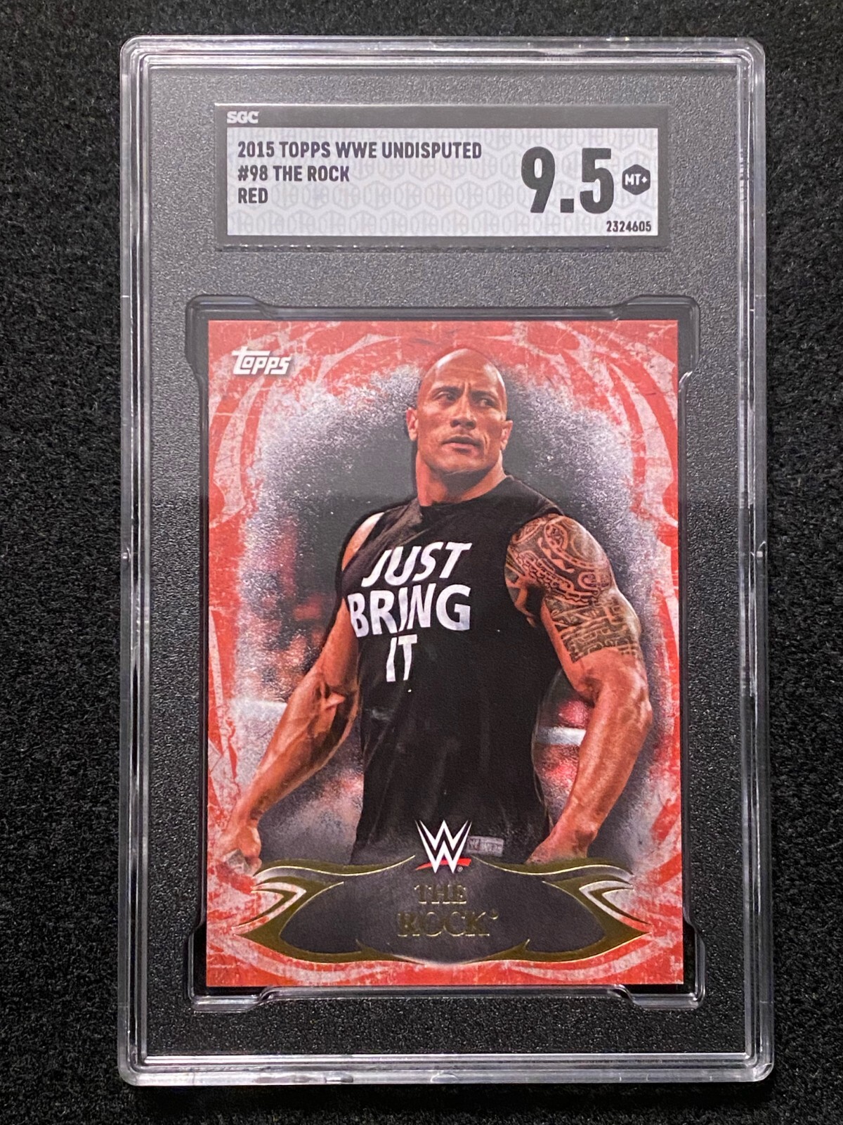 2015 Topps WWE Undisputed #98 Red The Rock Dwayne Johnson SGC 9.5 view 1
