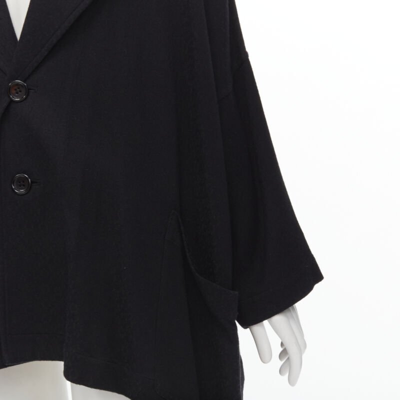 COMME DES GARCONS 1980's Vintage black wool wide cut