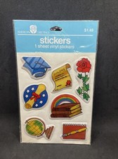 Vintage 1980 Graduation Puffy Vinyl Stickers American Greetings NIP NEW
