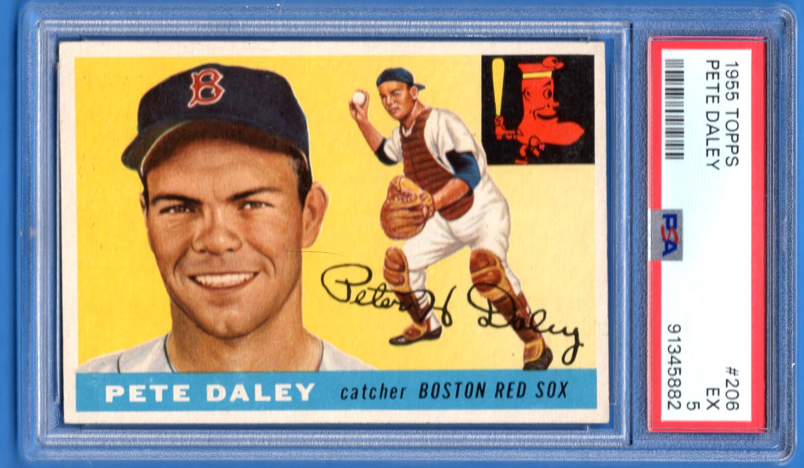 1955 TOPPS Pete Daley # 206, PSA 5 EX