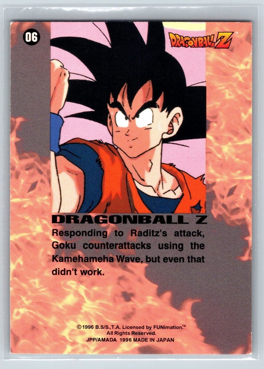 1996 Dragon Ball Z Card #06 Goku Kamehameha Holo Foil Prism 1996 Dragon Ball Z Card #06 Goku Kamehameha Holo Foil Prism