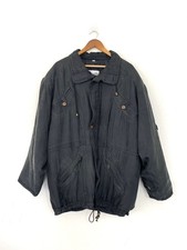 Milano 100% Silk Gray Coat Super Soft Boxy Shoulder- Size L Luxe Rare Unisex