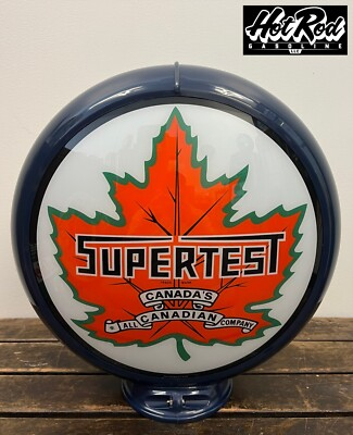 #ad #ad SUPERTEST GASOLINE Reproduction 13.5quot; Gas Pump Globe Dark Blue Body $175.00