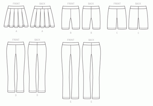 Butterick 6460 Sz 4-26 EASY Flare Skort Legging Pant Capri Skirt Tennis Pattern - Picture 3 of 4