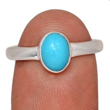 Natural Kingman Turquoise 925 Sterling Silver Ring Jewelry s.7.5 CR74564