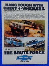 1979 CHEVY 4WD PICKUPS, BLAZERS & LUVS ORIGINAL COLOR PRINT AD CHEVROLET TRUCKS