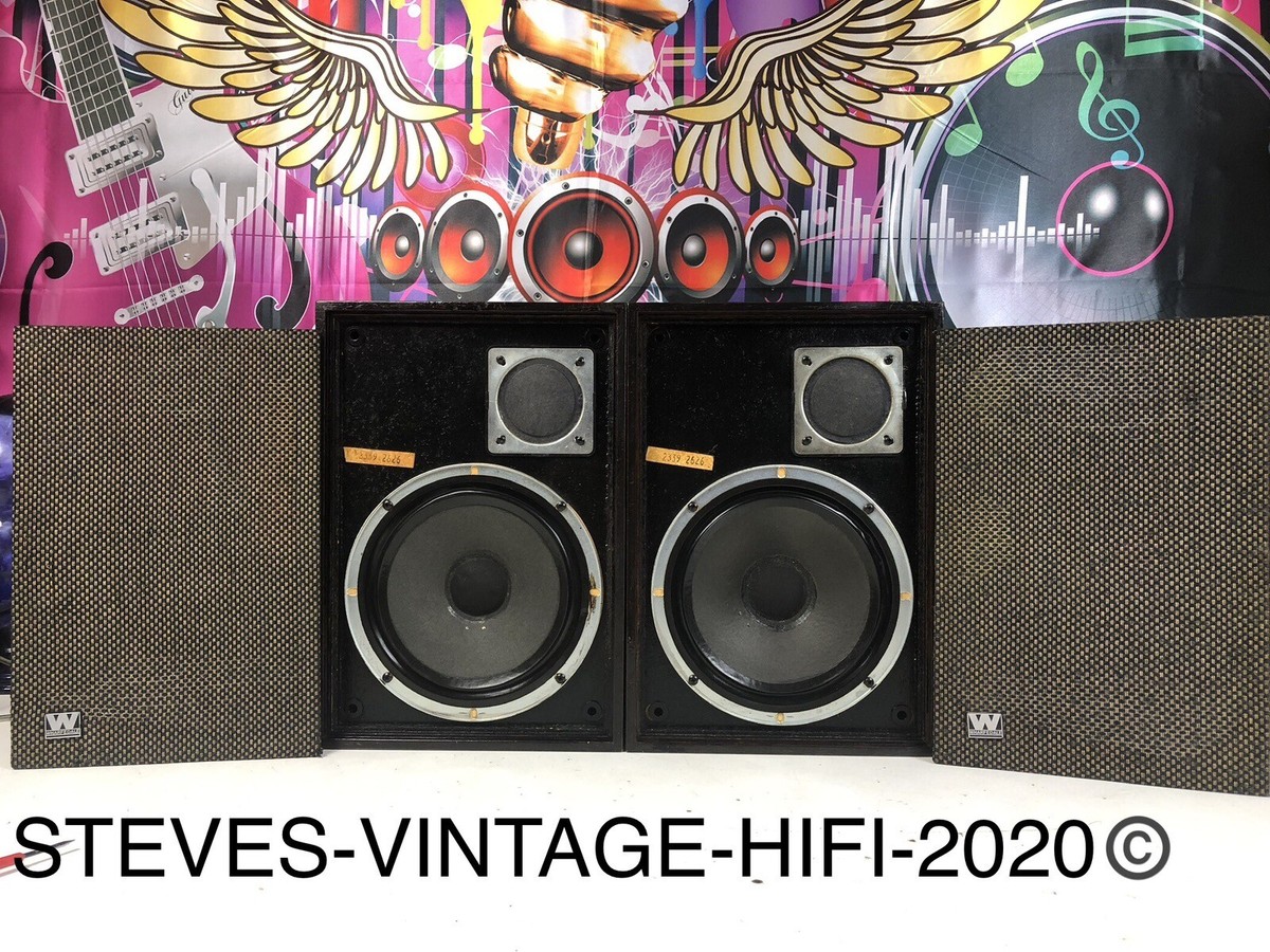 Wharfedale Denton 2 VINTAGE HIFI SPEAKERS - BLACK ULTRA RARE L@@K