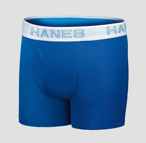 Hanes Boys' Blue X-Temp Tagless Boxer Briefs Regular Length B249 3 Pk Sz M10-12 - Picture 3 of 12