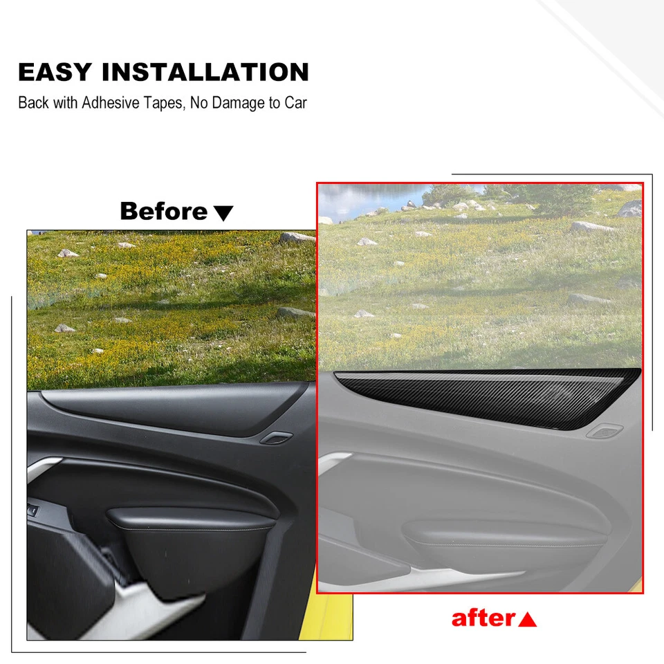 Carbon Fiber Interior Door Panel Cover Trim Decor for Chevrolet Camaro 2016-2022 Foto 3 de 4