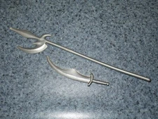 MOTU KO Galaxy Fighters Warriors Sunhawk HALBERD AXE SPEAR SWORD Weapon Part Lot