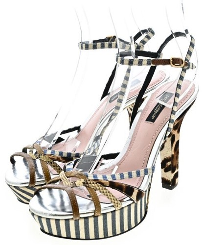 DOLCE&GABBANA Sandals WhitexBlue(Stripe Pattern) 2200459066253