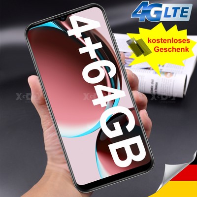 Billig 6,52'' 4GB+64GB 4G Smartphone Ohne Vertrag Handy Android Dual SIM 4Core HD
