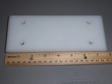 HDPE Plastic Sheet/Block 5/8” x 3" x 7.75" w/ Four Tapped Holes & Beveled Ends