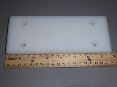 HDPE Plastic Sheet/Block 5/8  x 3'' x 7.75'' w/ Four Tapped Holes & Beveled Ends
