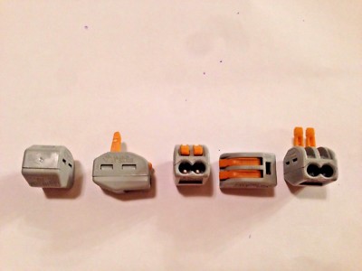 Bornes De Connexion Wago 222-412 – Lot De 46 – Pour Fils 28-12 AWG – À Levier, Gris & Orange