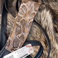 ADA Collection Texture Leather Croc Snakeskin Look Wrap Belt OS