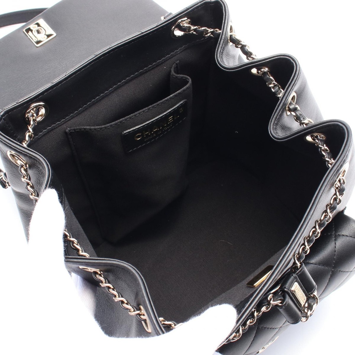 CHANEL Matelasse Rucksack Backpack AS3618 Lamb sheep leather Black