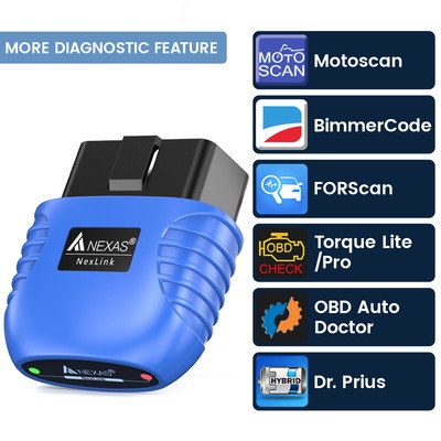 NEXAS NexLink Car Bluetooth OBD2 Scanner Diagnostic Code Reader for IOS Android