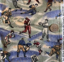 Spring Industries OLD TIME BASEBALL SPORTS PRINT SNUGGLE FLANNEL Fabric BTFQ