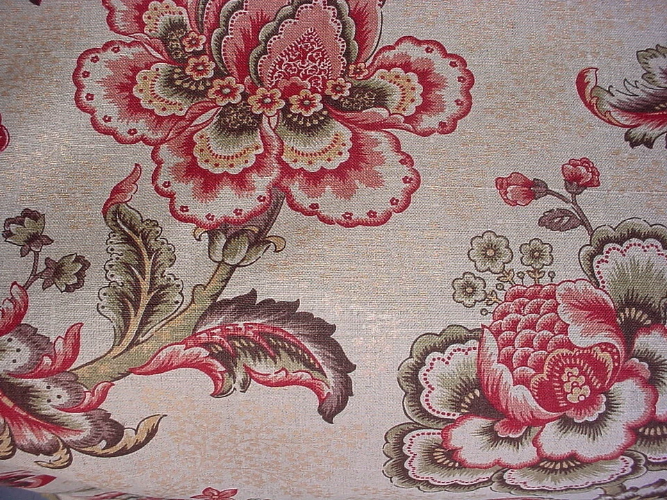 11Y Scalamandre B0 00012859 Padma Crimson Jacobean Floral Upholstery Fabric - Image 3 of 4