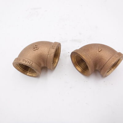 2 Pack 1'' Threaded 90 Degree Elbow Pipe Fitting Bronze